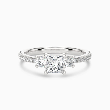 0.87 CT Square Lab Grown Diamond Statement Ring in 18K Gold - AJR35521