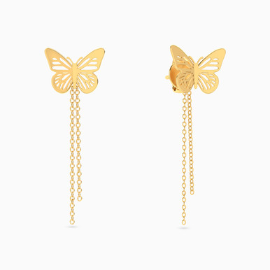 Butterfly Drop Earrings in 18K Gold - 21051140153