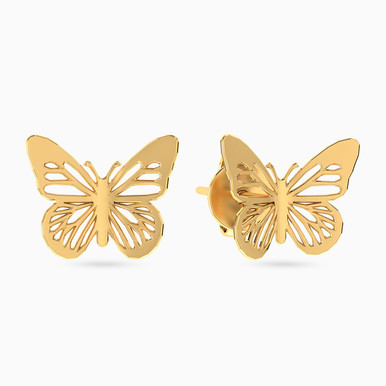 Butterfly Stud Earrings in 18K Gold - 21051140152