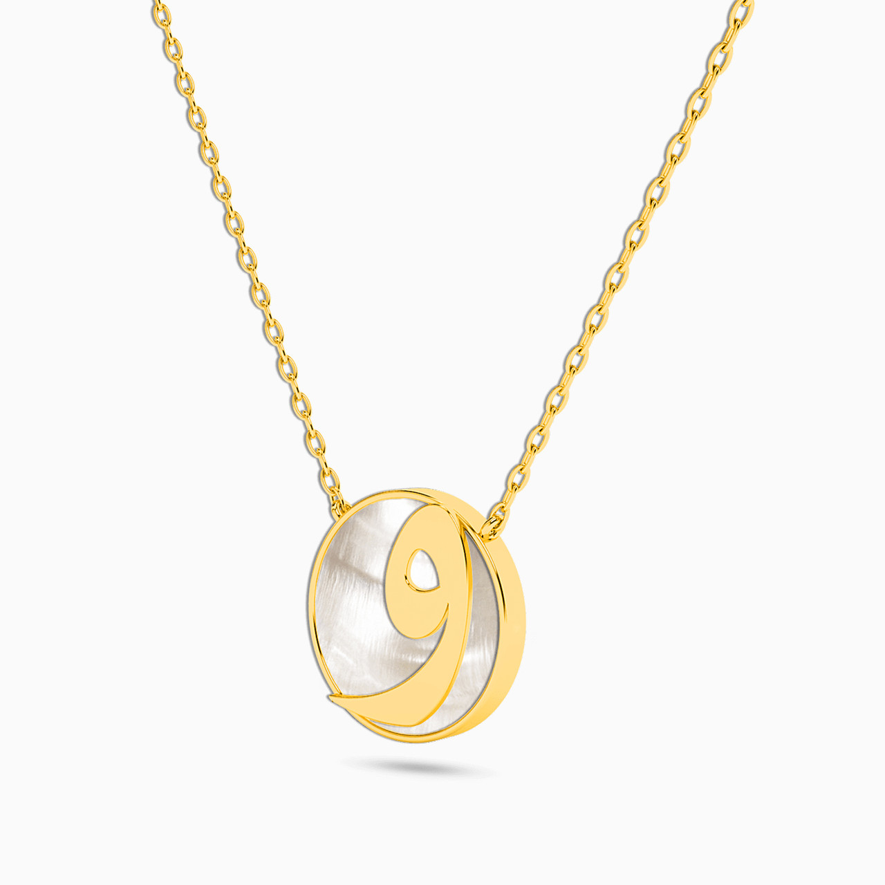 Letter wow Pearls Pendant with 18K Gold Chain