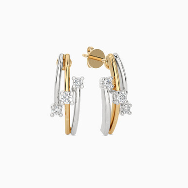 Spiral Diamond Stud Earrings in 18K Gold - SAE04869