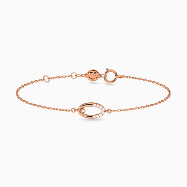 Oval Diamond Chain Bracelet in 18K Gold - 111302300016