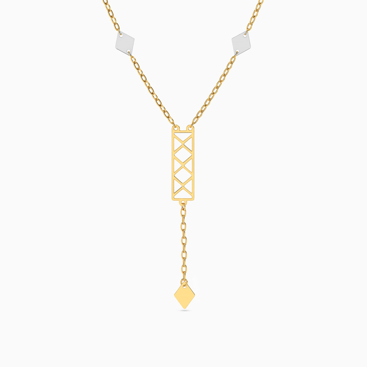 Rectangle Necklace In 18K Gold