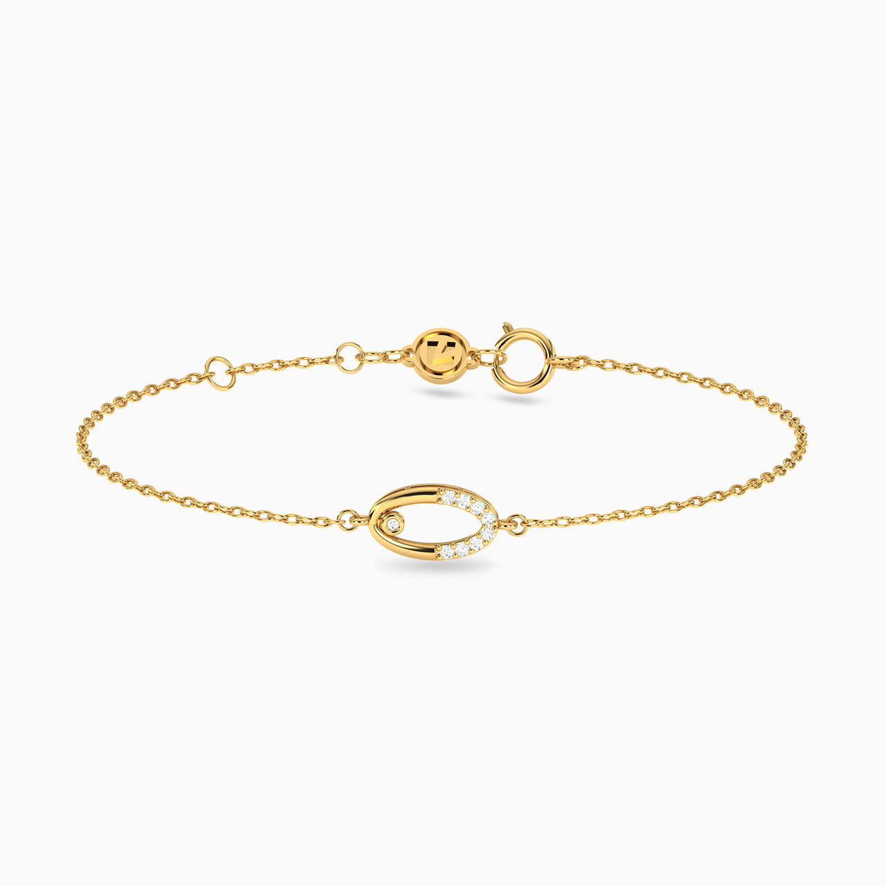 18K Gold Diamond Chain Bracelet