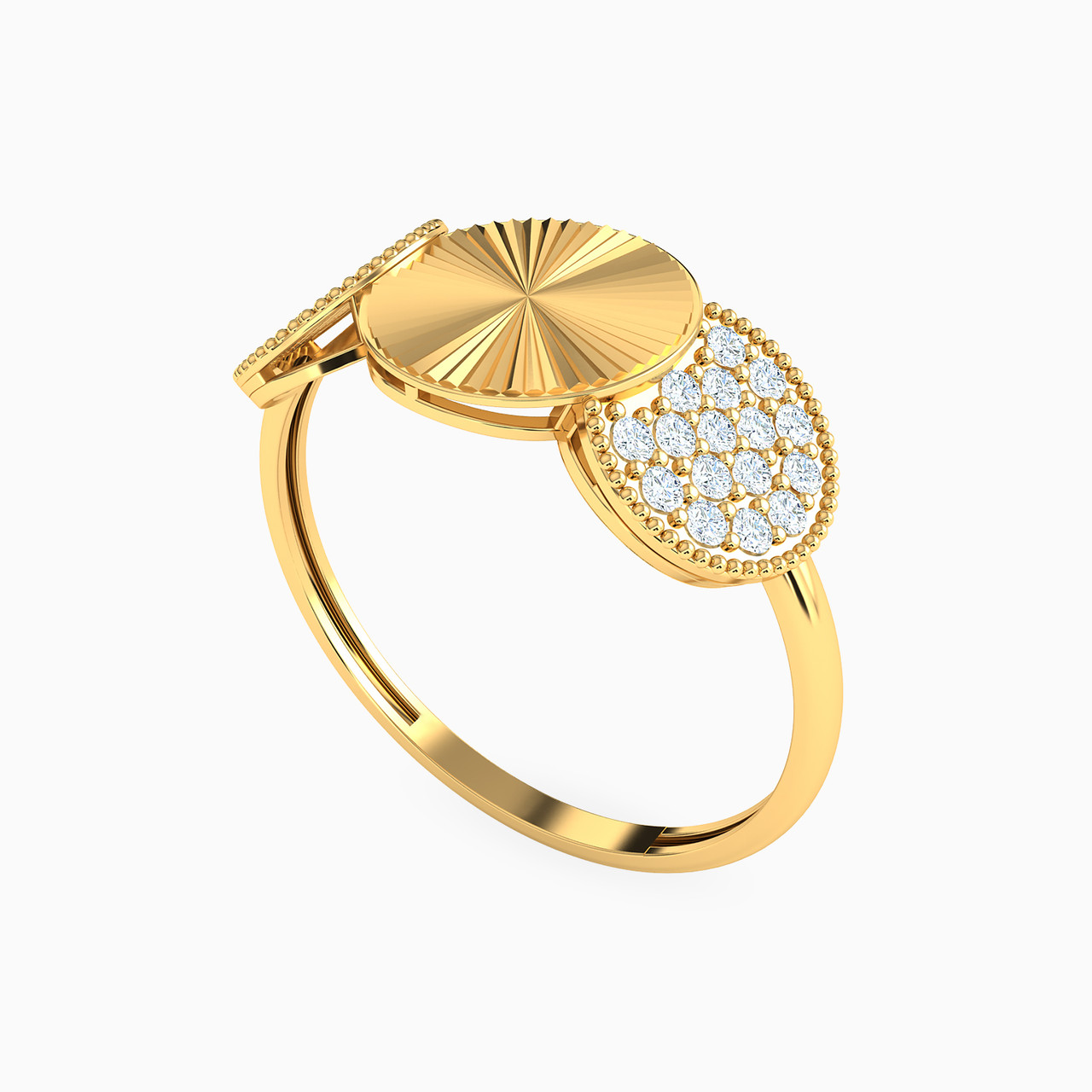 21K Gold Cubic Zirconia Statement Ring