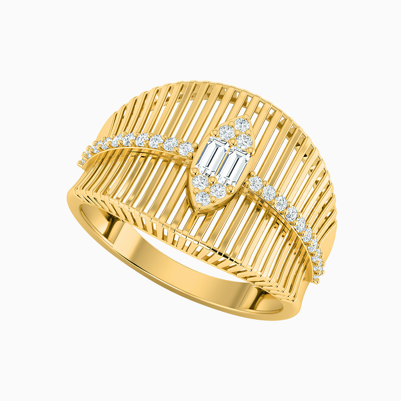 21K Gold Cubic Zirconia Statement Ring