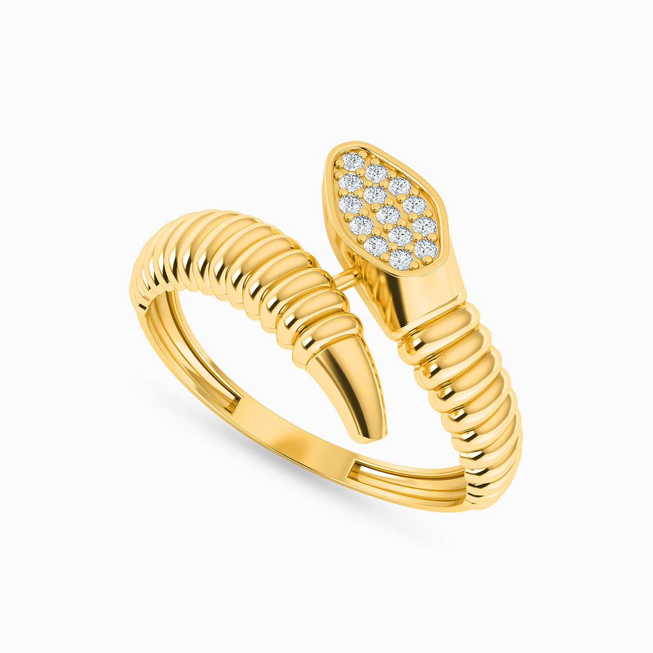 21K Gold Cubic Zirconia Two-headed Ring