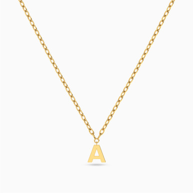 Kids Letter A Necklace in 18K Gold - 21046140923