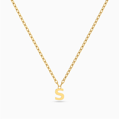 Kids Letter S Necklace in 18K Gold - 21046140925