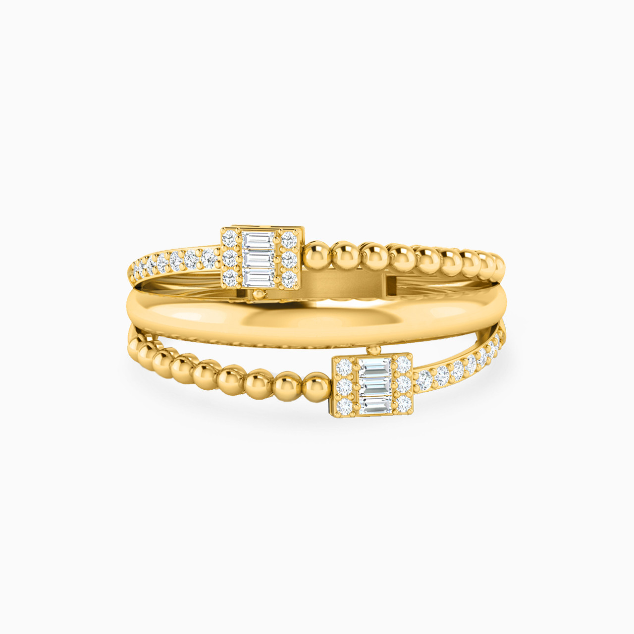 21K Gold Cubic Zirconia Statement Ring