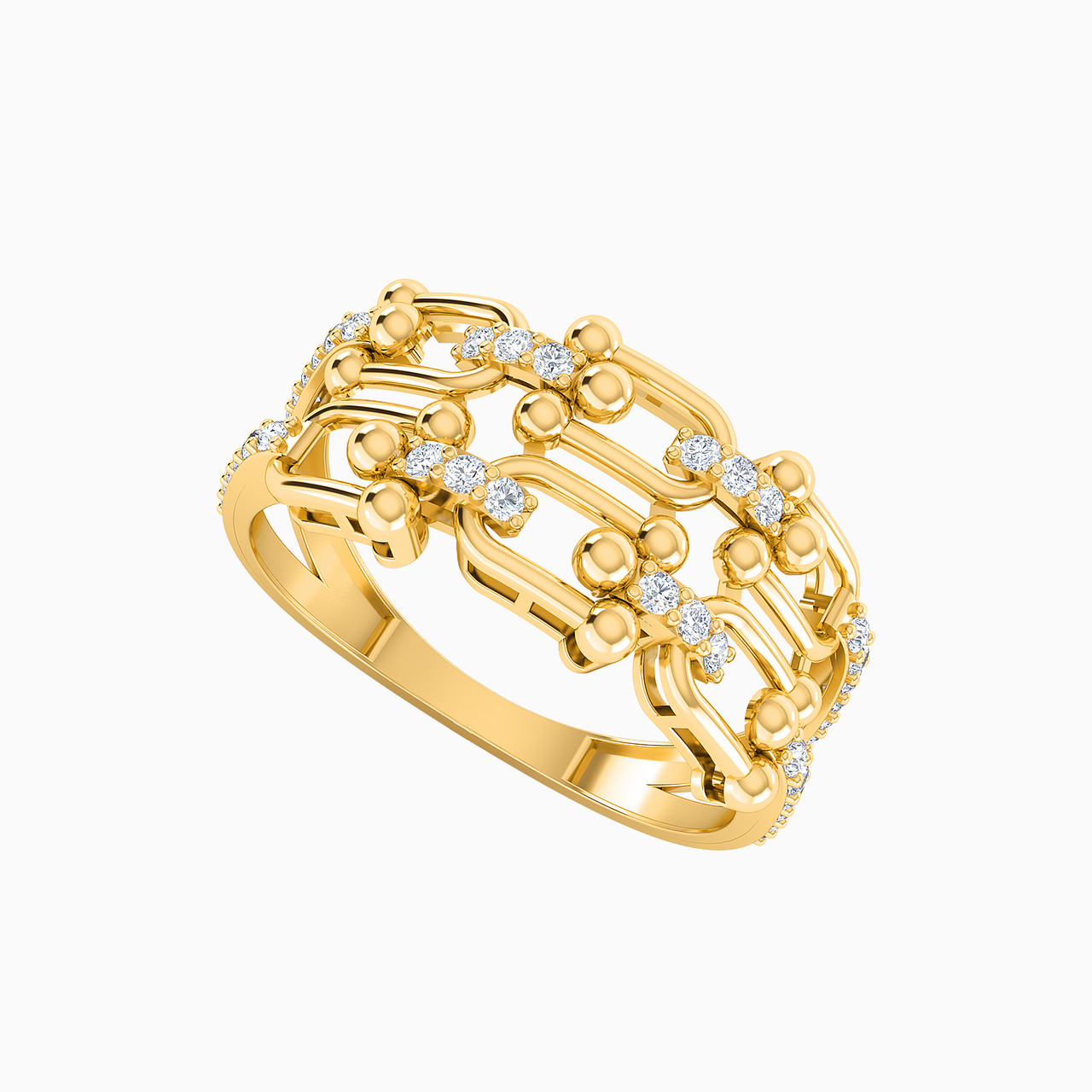 21K Gold Cubic Zirconia Statement Ring