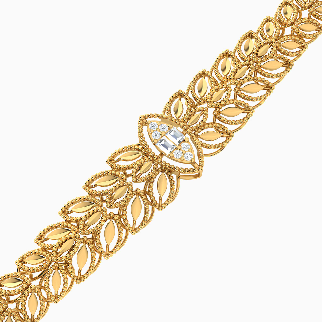 21K Gold Cubic Zirconia Chain Bracelet