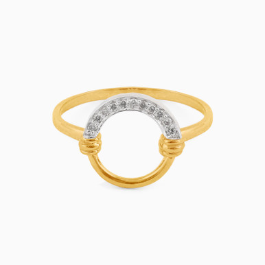 Circle Diamond Ring in 18K Gold - LRG00006