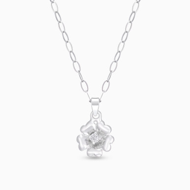 Kids Circle Diamond Necklace in 18K Gold - LNE00034