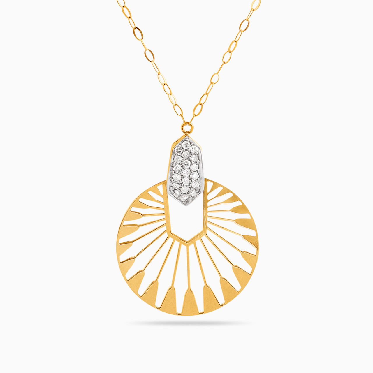 18K Gold Diamond Pendant Necklace