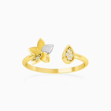 Flower Diamonds Two headed Ring in 18K Gold - 21048110500