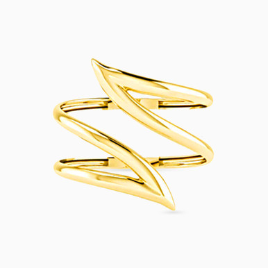 Spiral Two Headed Ring in 18K Gold - 21048110185