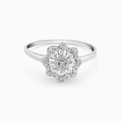 Flower Diamond Ring in 18K Gold - LRG50009