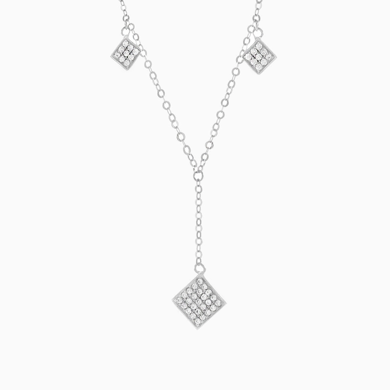 18K Gold Cubic Zirconia Chain Necklace