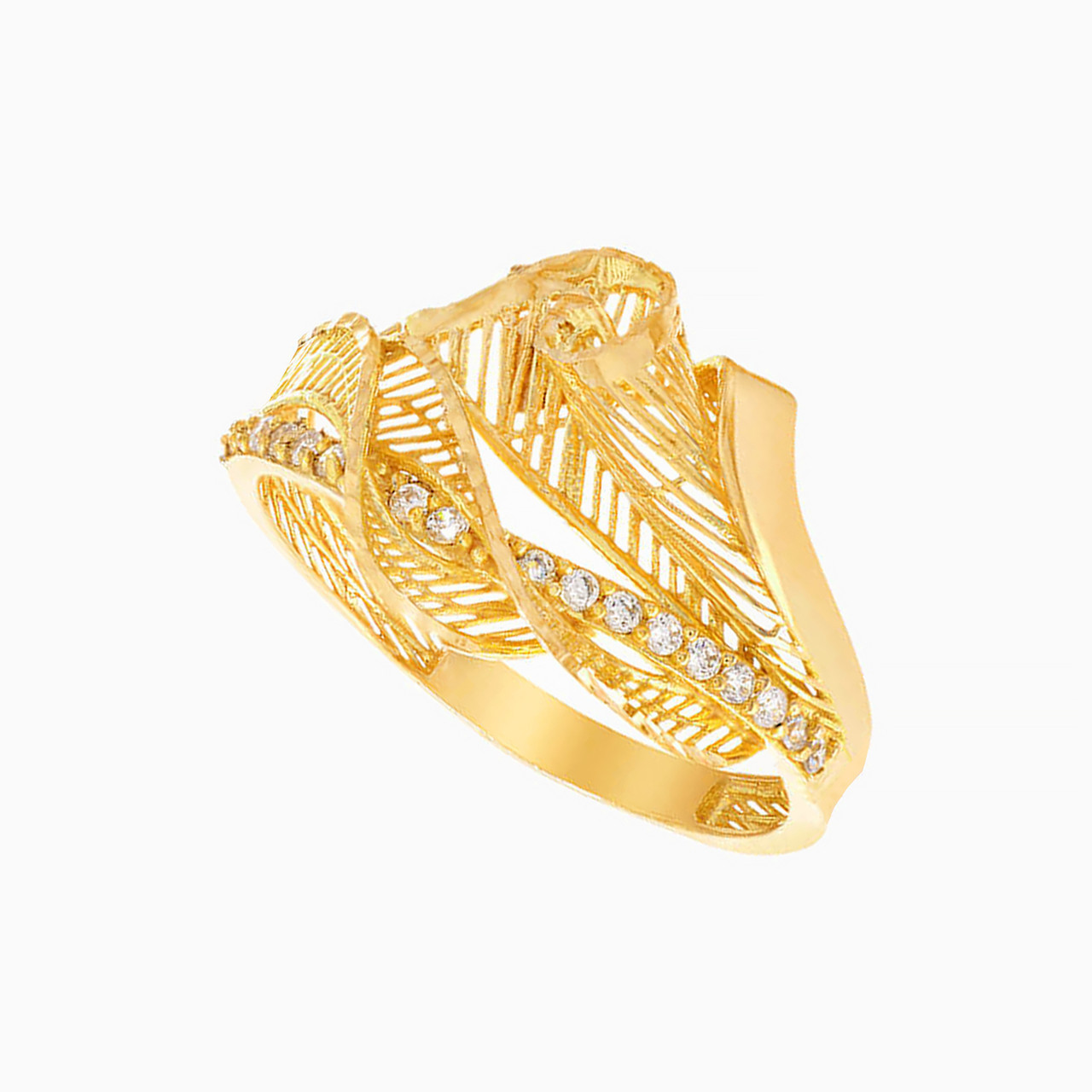 21K Gold Cubic Zirconia Statement Ring