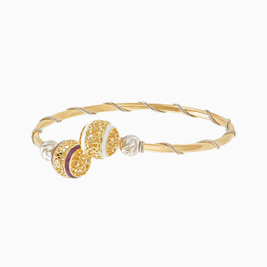 Cutwork Bangle Bracelet in 18K Gold - 21009110081