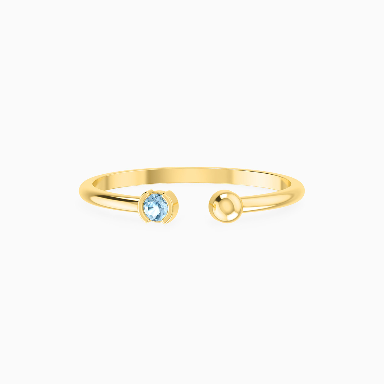 18K Gold Colored Stones Two-headed Ring