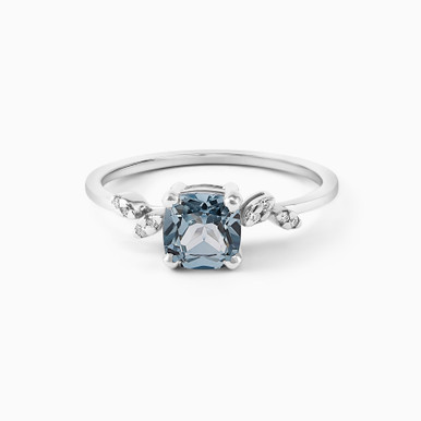Square Diamond & Colored Stones Ring in 18K Gold - ERG00040AM