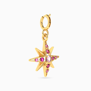 Star Rose Stone Charm in 18K Gold - 21053110083