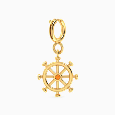 Helm Orange Stone Charm in 18K Gold - 21053110077