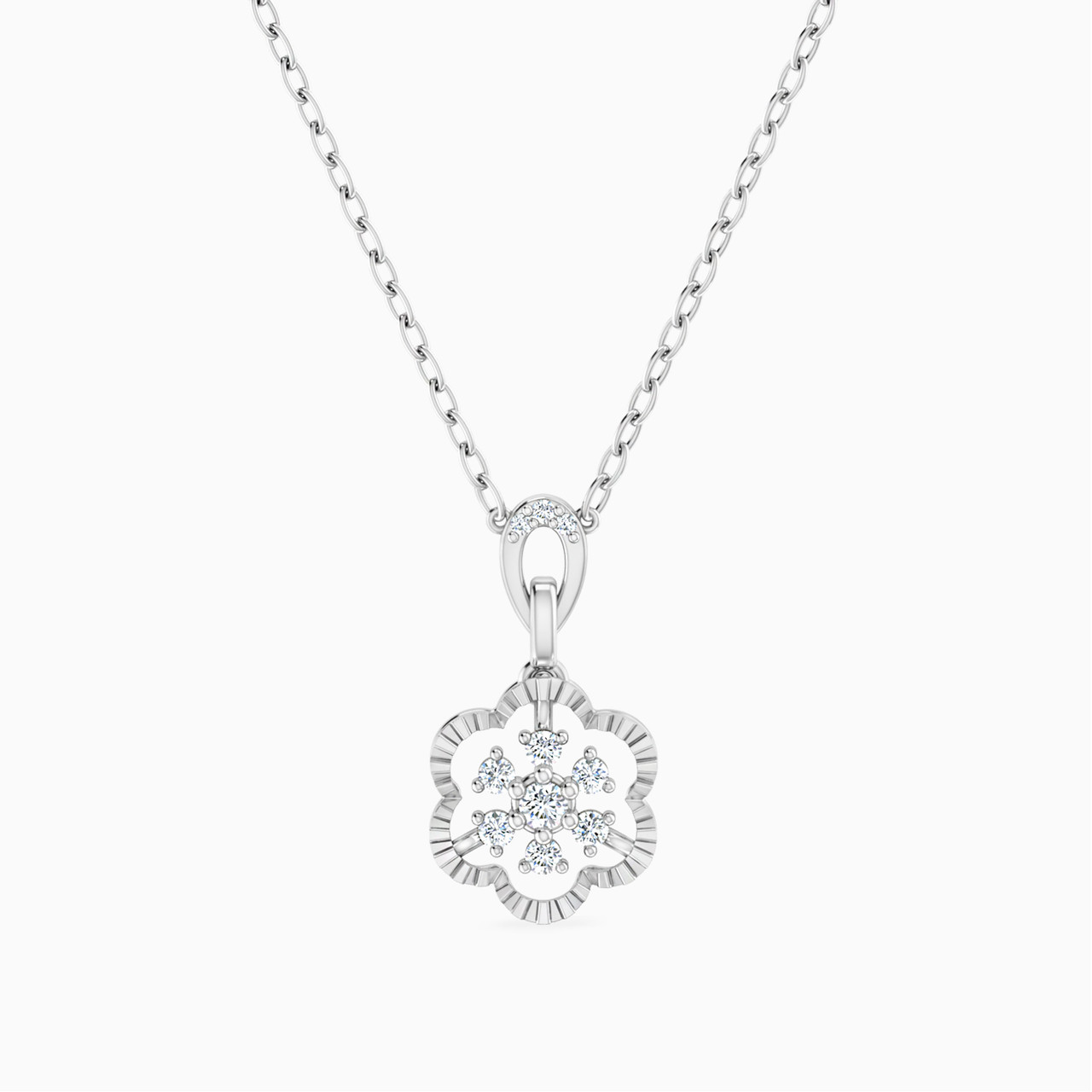 18K Gold Diamond Pendant Necklace