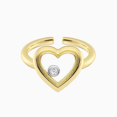 Heart Lab Grown Diamonds Gold Plated Ring - MSR00828