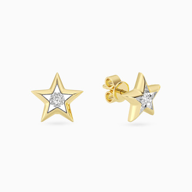 Star Lab Grown Diamonds Gold Plated Stud Earrings - AME01609