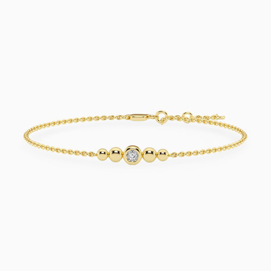 Circle Lab Grown Diamonds Gold Plated Chain Bracelet - MSB00837