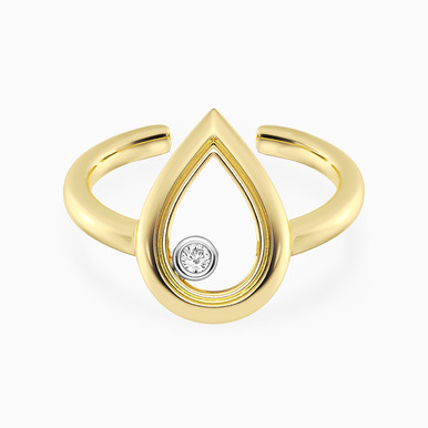 Pear Lab Grown Diamonds Gold Plated Ring - MSR00829
