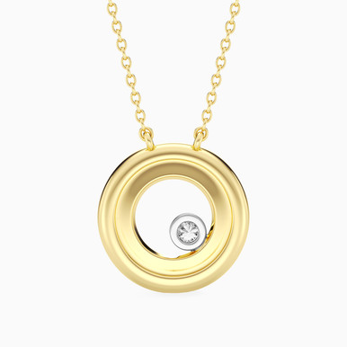 Circle Lab Grown Diamonds Gold Plated Necklace - MSP00827