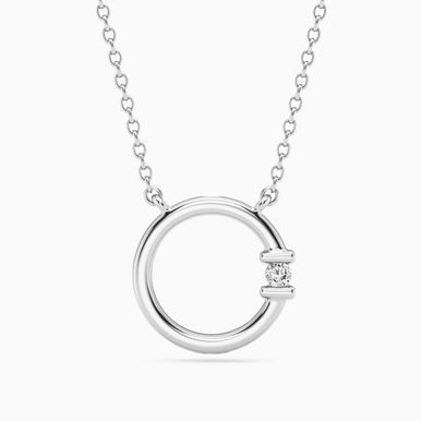 Circle Lab Grown Diamonds Sterling Silver Necklace - AMP01245 Circle Lab Grown Diamonds Sterling Silver Necklace - AMP01245