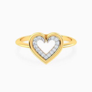 Heart Diamonds Ring in 18K Gold - 21048110694