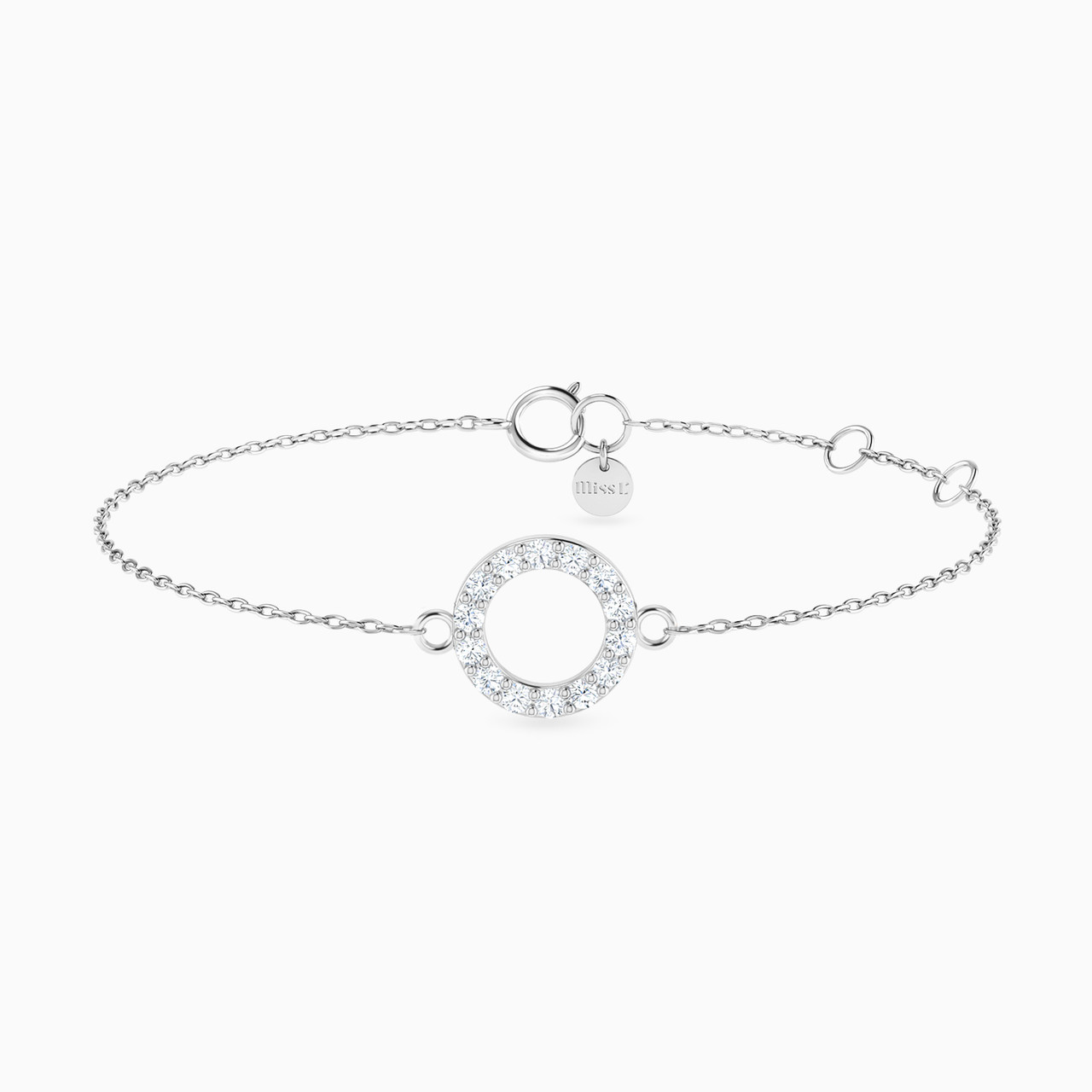 Circle Diamonds Chain Bracelet in 18K Gold