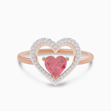 Heart Diamond Ring in 18K Gold - SAR05490