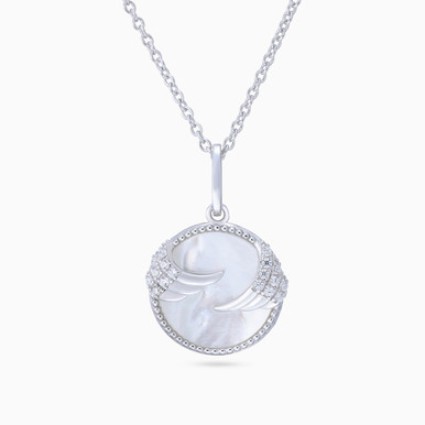 Wings Clear Stone Sterling Silver Necklace - GP14413A
