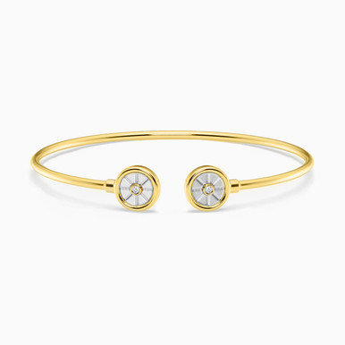 Circle Lab Grown Diamonds Gold Plated Cuff Bracelet - AMBG0199