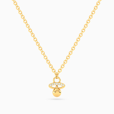 Kids Pacifier Diamond Necklace In 18K Gold - 21046111266