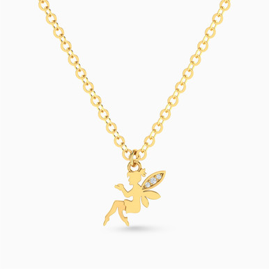 Kids Fairy Diamond Necklace In 18K Gold - 21046111264