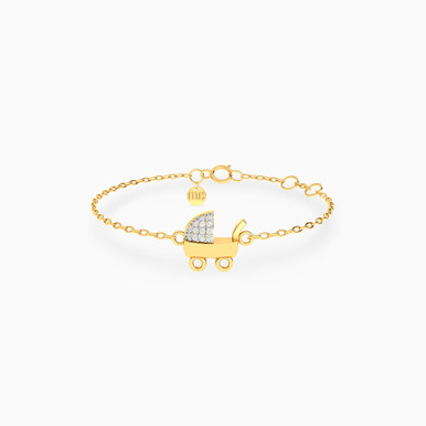 Kids Stroller Diamond Chain Bracelet in 18K Gold - 21047110329