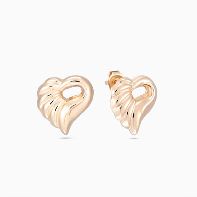 Freeform Heart Stud Earrings in 21K Gold - 12003110085