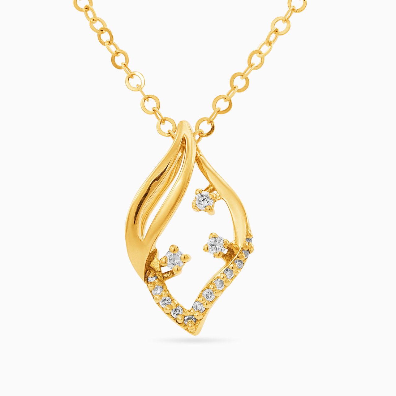 18K Gold Diamond Pendant Necklace