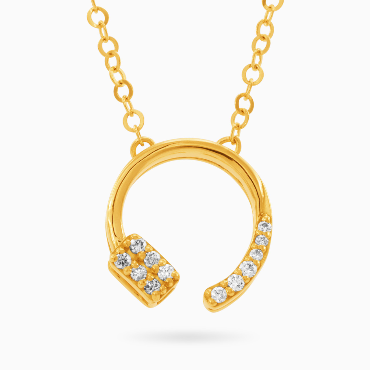 18K Gold Diamond Pendant Necklace