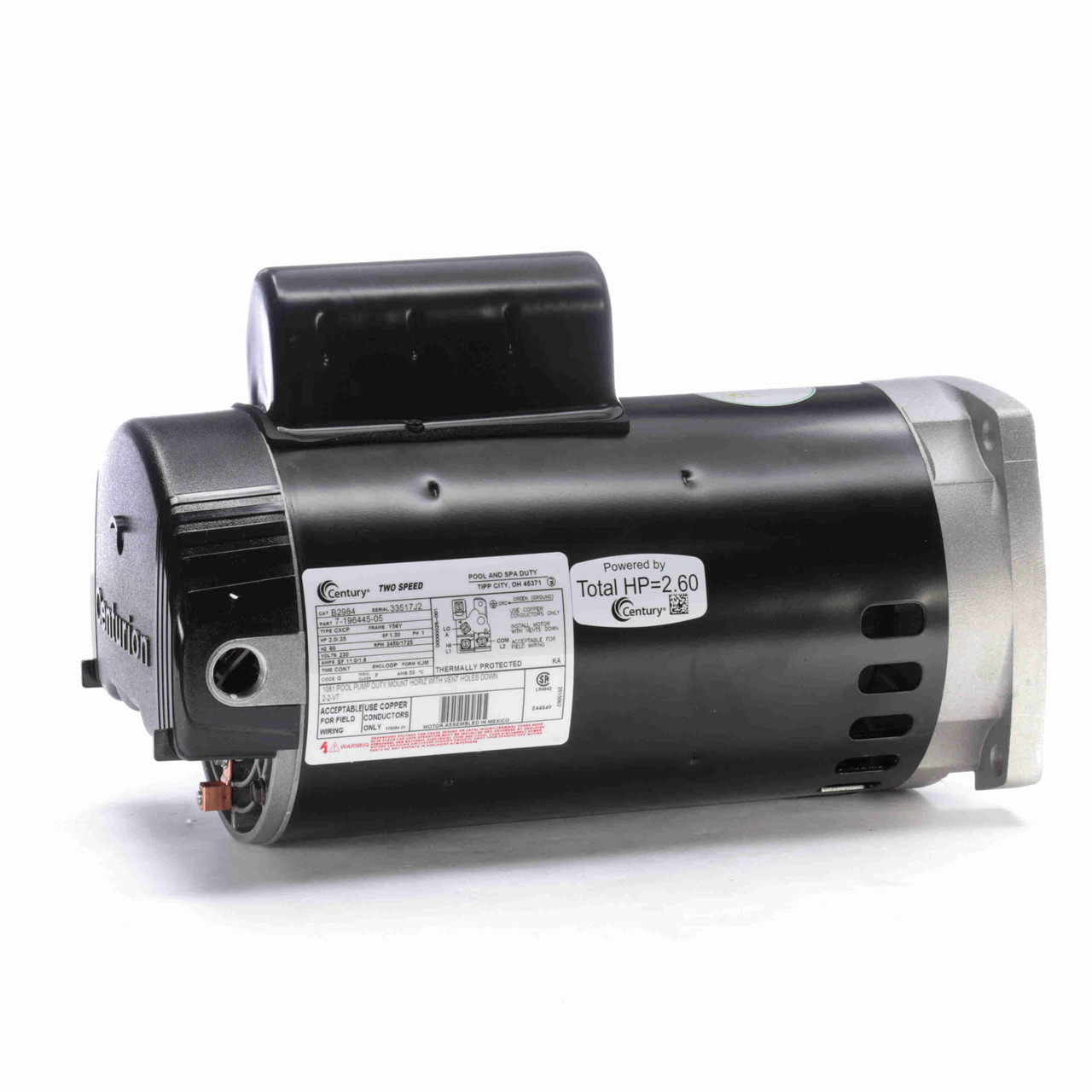 B2984  Century Pool Pump Motor 2/.25 HP 3600 RPM Y56Y Frame