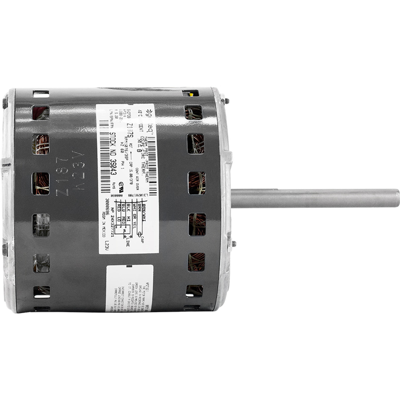 3S043 Carrier Blower Motor 5KCP39PGZ187S 3/4 hp, 1075 RPM, 208-230V