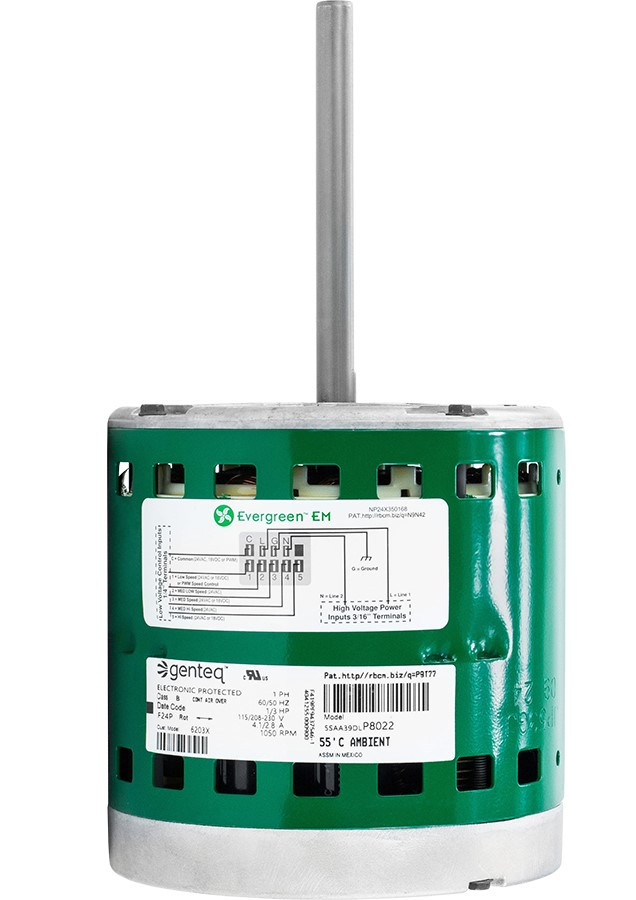 6203X GENTEQ EVERGREEN EM FAN AND BLOWER MOTOR 1/3 HP 1050 RPM 48